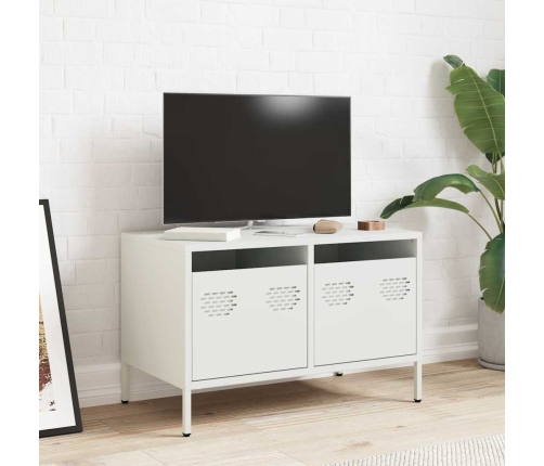 Mueble para TV acero laminado en frío blanco 68x39x43,5 cm