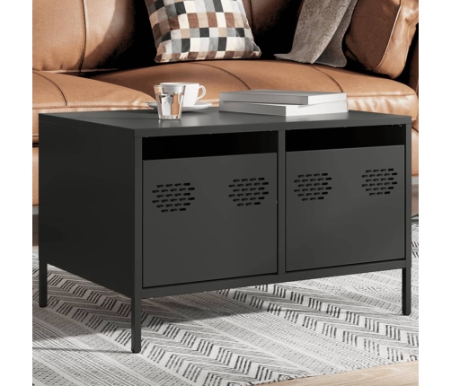 Mueble para TV acero laminado en frío negro 68x50x43,5 cm