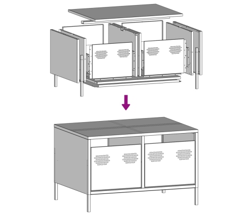 Mueble para TV acero laminado en frío negro 68x50x43,5 cm