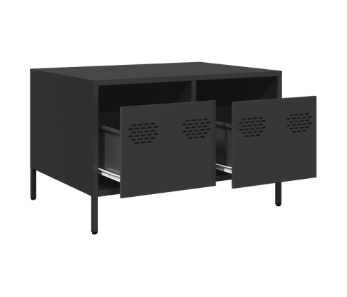 Mueble para TV acero laminado en frío negro 68x50x43,5 cm