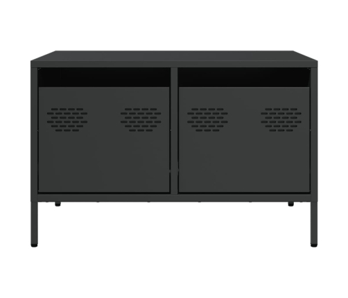 Mueble para TV acero laminado en frío negro 68x50x43,5 cm