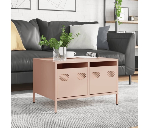 Mueble para TV acero laminado en frío rosa 68x50x43,5 cm