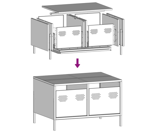 Mueble para TV acero laminado en frío antracita 68x50x43,5 cm