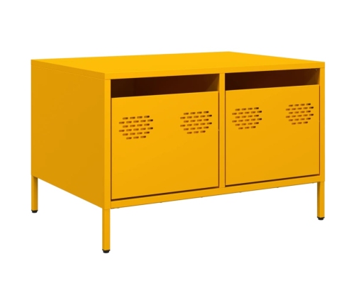 Mueble TV acero laminado en frío amarillo mostaza 68x50x43,5 cm