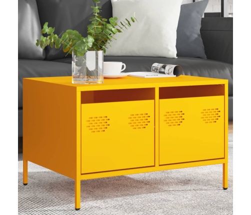 Mueble TV acero laminado en frío amarillo mostaza 68x50x43,5 cm