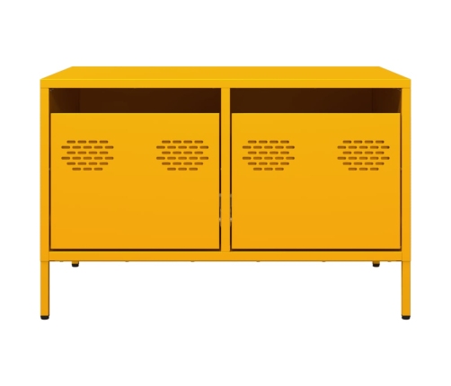 Mueble TV acero laminado en frío amarillo mostaza 68x50x43,5 cm