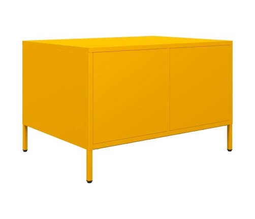 Mueble TV acero laminado en frío amarillo mostaza 68x50x43,5 cm