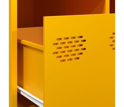 Mueble TV acero laminado en frío amarillo mostaza 68x50x43,5 cm