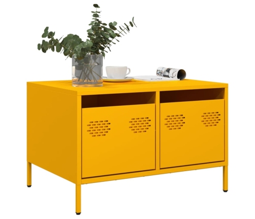 Mueble TV acero laminado en frío amarillo mostaza 68x50x43,5 cm