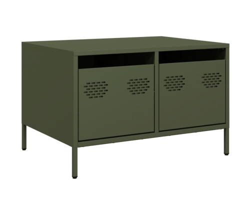 Mueble para TV acero laminado en frío verde oliva 68x50x43,5 cm