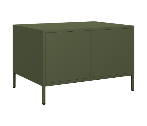 Mueble para TV acero laminado en frío verde oliva 68x50x43,5 cm