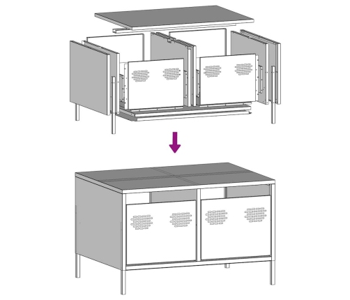 Mueble para TV acero laminado en frío blanco 68x50x43,5 cm