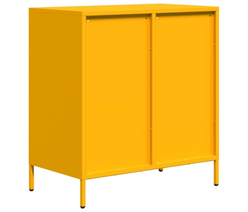 Aparador acero laminado en frío amarillo mostaza 68x39x73,5 cm