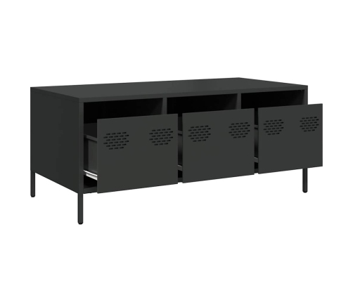 Mesa de centro acero laminado en frío negro 101,5x50x43,5 cm