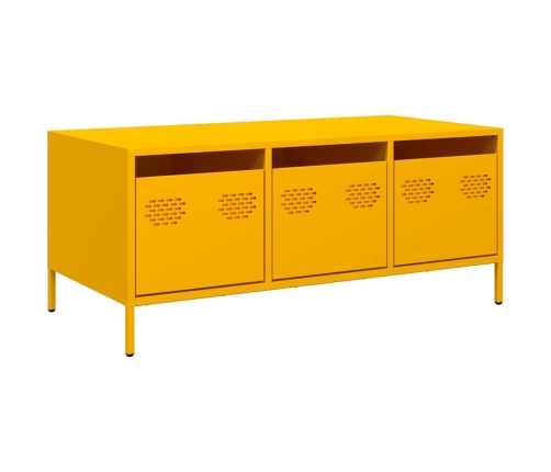 Mesa de centro acero laminado en frío amarillo 101,5x50x43,5 cm