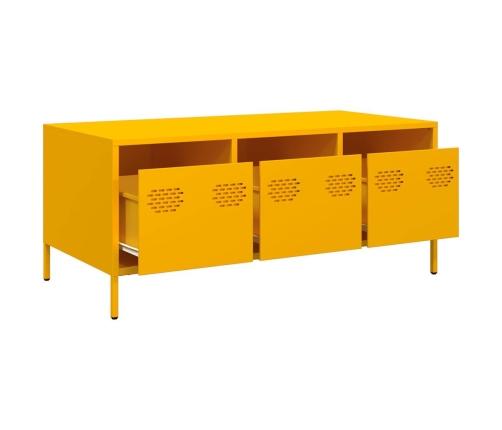 Mesa de centro acero laminado en frío amarillo 101,5x50x43,5 cm