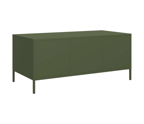 Mesa de centro acero laminado frío verde oliva 101,5x50x43,5 cm