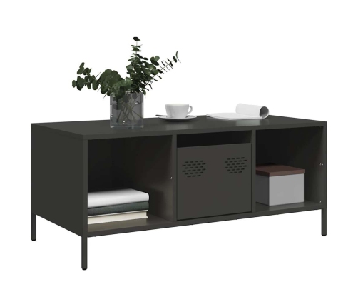 Mesa de centro acero laminado en frío negro 101,5x50x43,5 cm