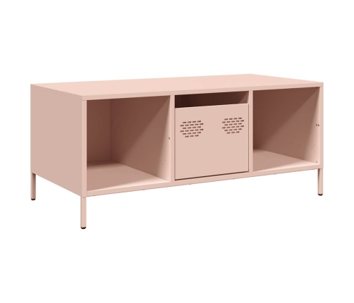 Mesa de centro acero laminado en frío rosa 101,5x50x43,5 cm