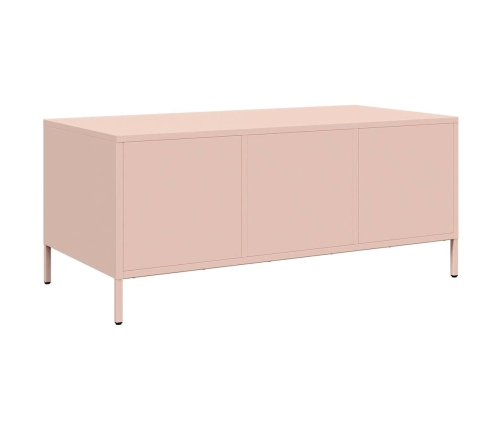 Mesa de centro acero laminado en frío rosa 101,5x50x43,5 cm