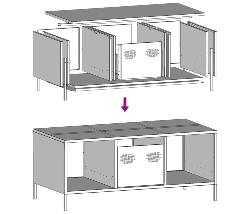 Mesa de centro acero laminado en frío antracita 101,5x50x43,5cm