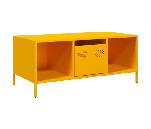 Mesa de centro acero laminado en frío amarillo 101,5x50x43,5 cm