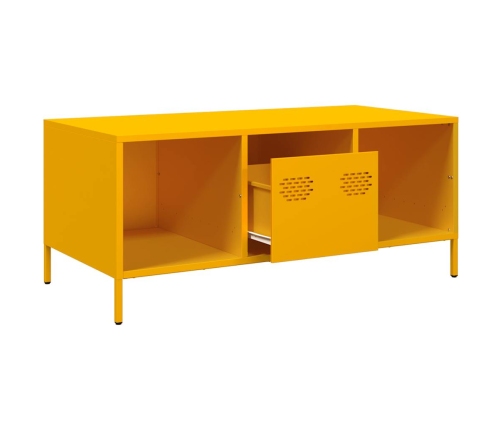 Mesa de centro acero laminado en frío amarillo 101,5x50x43,5 cm