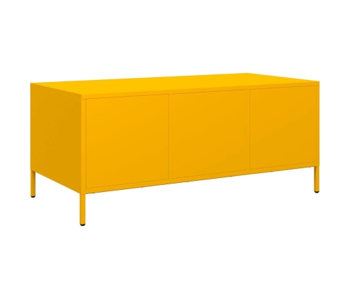 Mesa de centro acero laminado en frío amarillo 101,5x50x43,5 cm