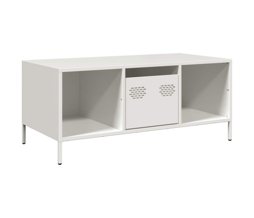 Mesa de centro acero laminado en frío blanco 101,5x50x43,5 cm