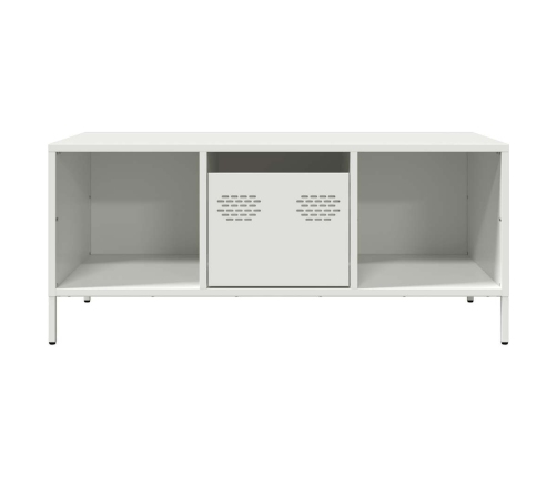 Mesa de centro acero laminado en frío blanco 101,5x50x43,5 cm