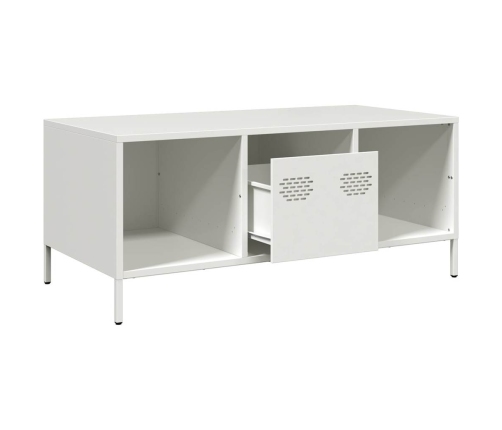 Mesa de centro acero laminado en frío blanco 101,5x50x43,5 cm