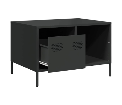 Mesa de centro acero laminado en frío negro 68,5x50x43,5 cm