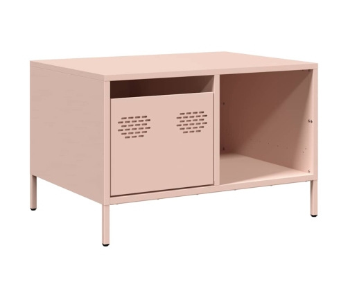 Mesa de centro acero laminado en frío rosa 68,5x50x43,5 cm