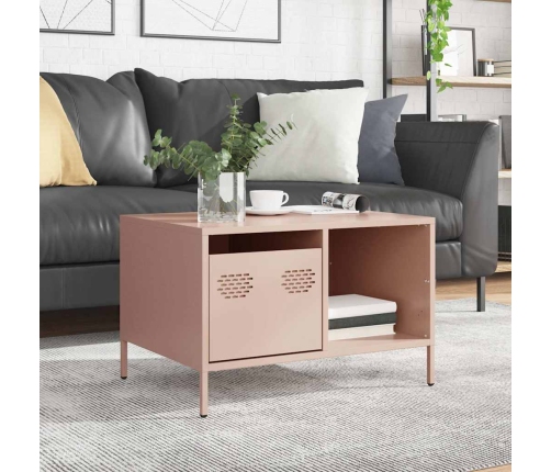 Mesa de centro acero laminado en frío rosa 68,5x50x43,5 cm