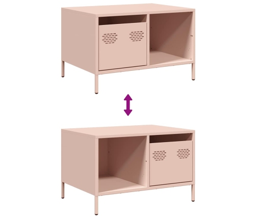 Mesa de centro acero laminado en frío rosa 68,5x50x43,5 cm