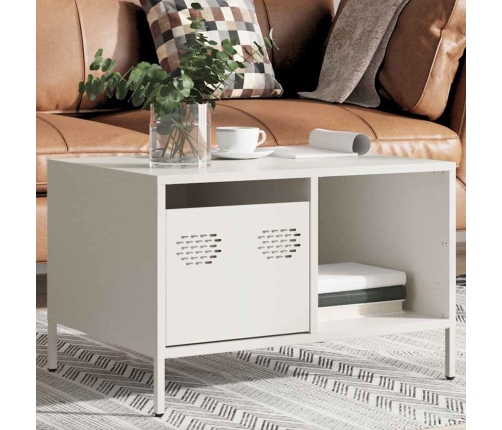 Mesa de centro acero laminado en frío blanco 68,5x50x43,5 cm