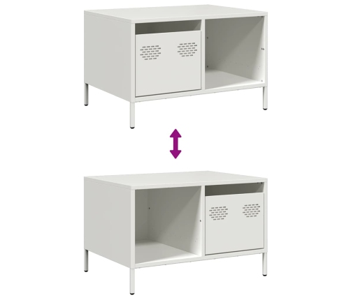 Mesa de centro acero laminado en frío blanco 68,5x50x43,5 cm