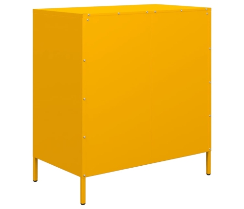 Aparador acero laminado en frío amarillo mostaza 68x39x73,5 cm