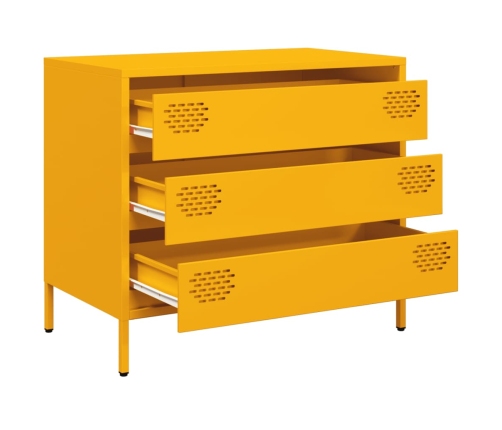 Aparador acero laminado en frío amarillo mostaza 68x39x58,5 cm