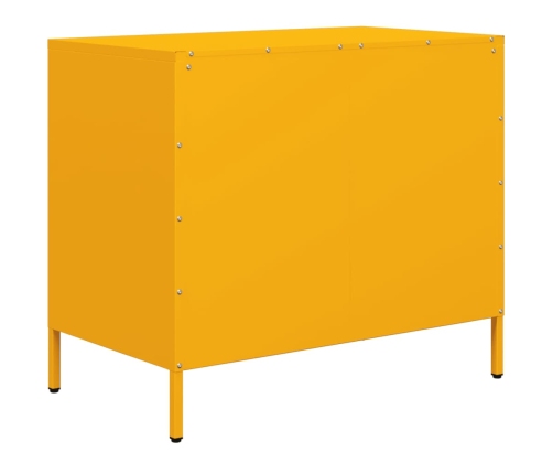 Aparador acero laminado en frío amarillo mostaza 68x39x58,5 cm