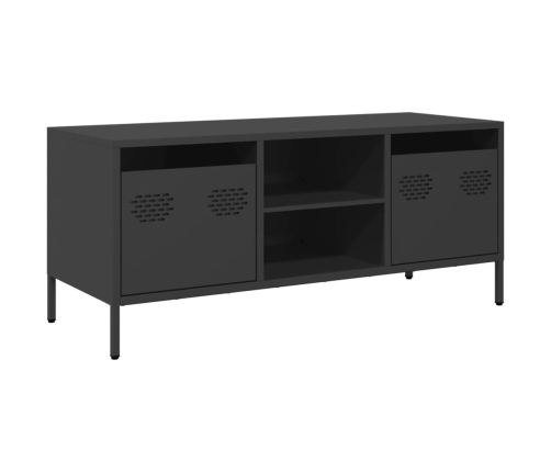 Mueble para TV acero laminado en frío negro 101,5x39x43,5 cm