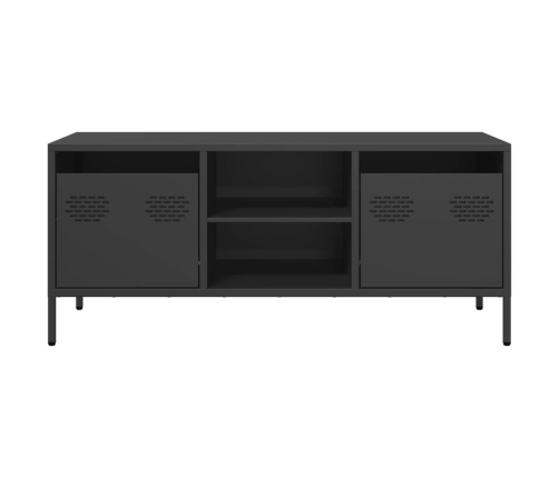 Mueble para TV acero laminado en frío negro 101,5x39x43,5 cm