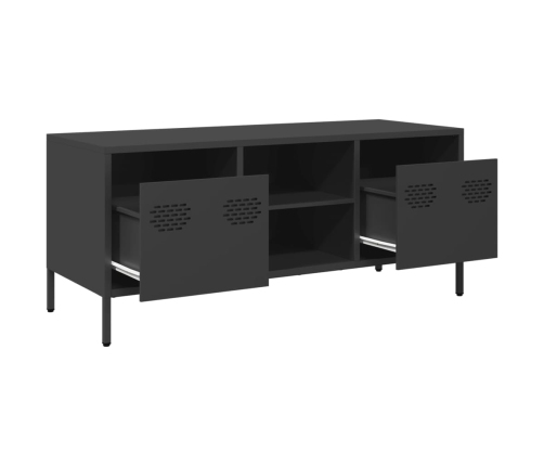 Mueble para TV acero laminado en frío negro 101,5x39x43,5 cm