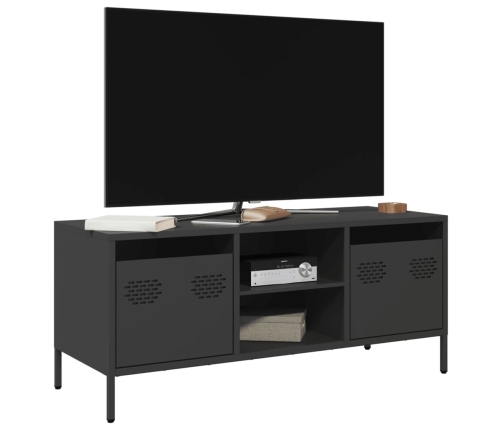 Mueble para TV acero laminado en frío negro 101,5x39x43,5 cm