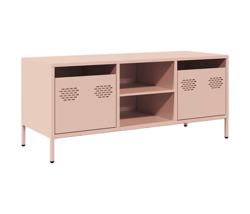 Mueble para TV acero laminado en frío rosa 101,5x39x43,5 cm