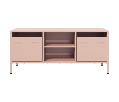 Mueble para TV acero laminado en frío rosa 101,5x39x43,5 cm