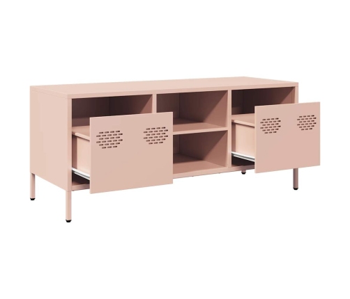 Mueble para TV acero laminado en frío rosa 101,5x39x43,5 cm