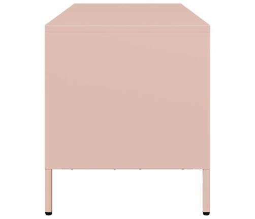 Mueble para TV acero laminado en frío rosa 101,5x39x43,5 cm