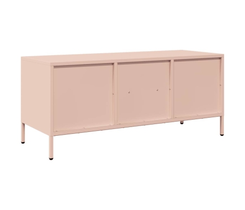 Mueble para TV acero laminado en frío rosa 101,5x39x43,5 cm