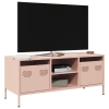 Mueble para TV acero laminado en frío rosa 101,5x39x43,5 cm